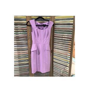 WHBM Dress Womens 14 Purple Sheath Knee Length Peplum Lilac Career Professional